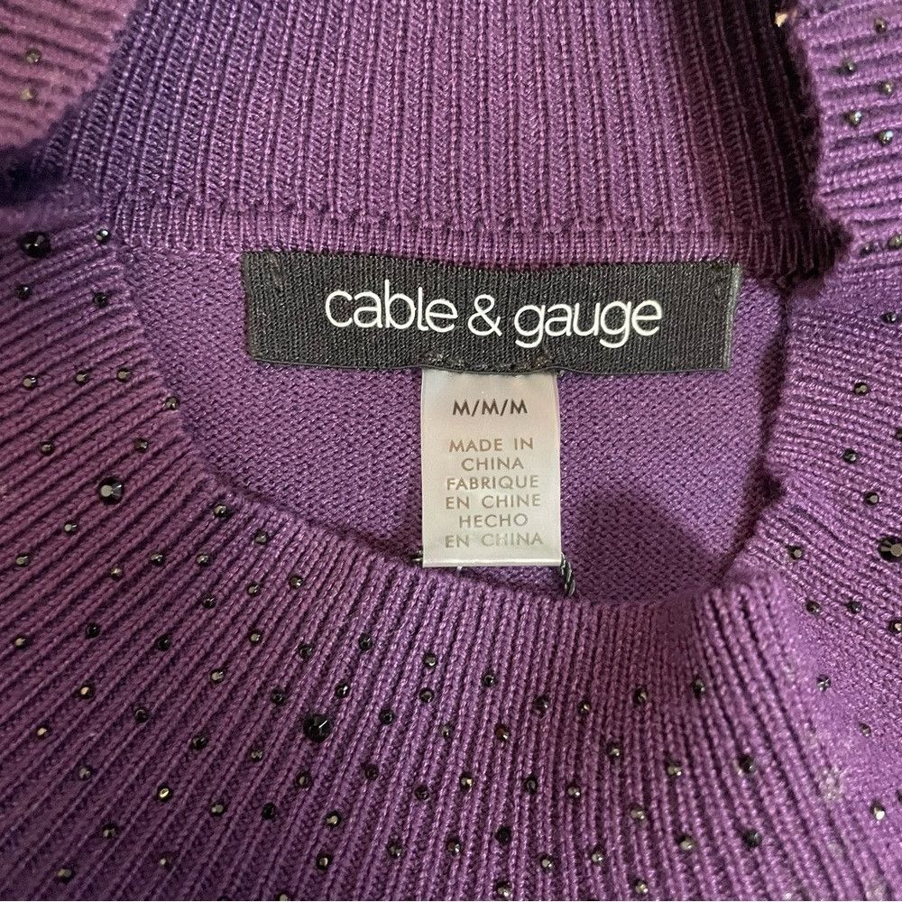 Other NWT New Cable & Gauge Aubergine Cut Out Long Sleeve Embelli Size M / US 6-8 / IT 42-44 - 8 Thumbnail