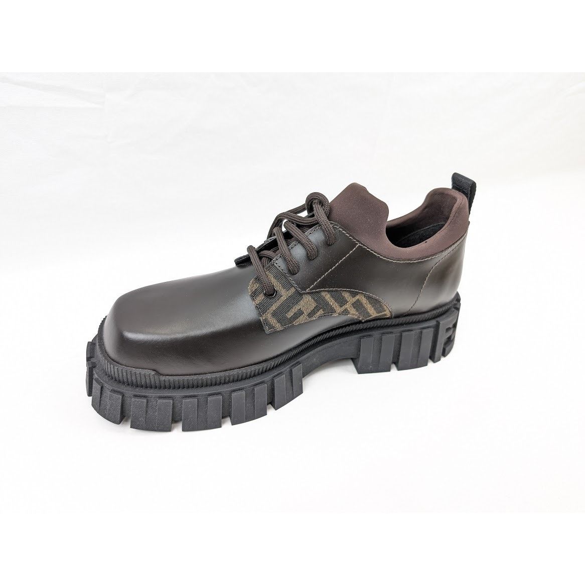 Fendi o1rshd1 Lace Up Fabric Calf Leather Boots Shoe in Multicolor Size US 10 / EU 43 - 11 Thumbnail