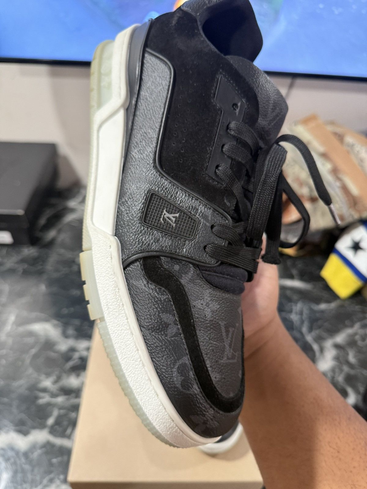 Louis Vuitton Louis Vuitton LV Trainer Eclipse Black Monogram Size 10 LV Size US 11.5 / EU 44-45 - 10 Thumbnail