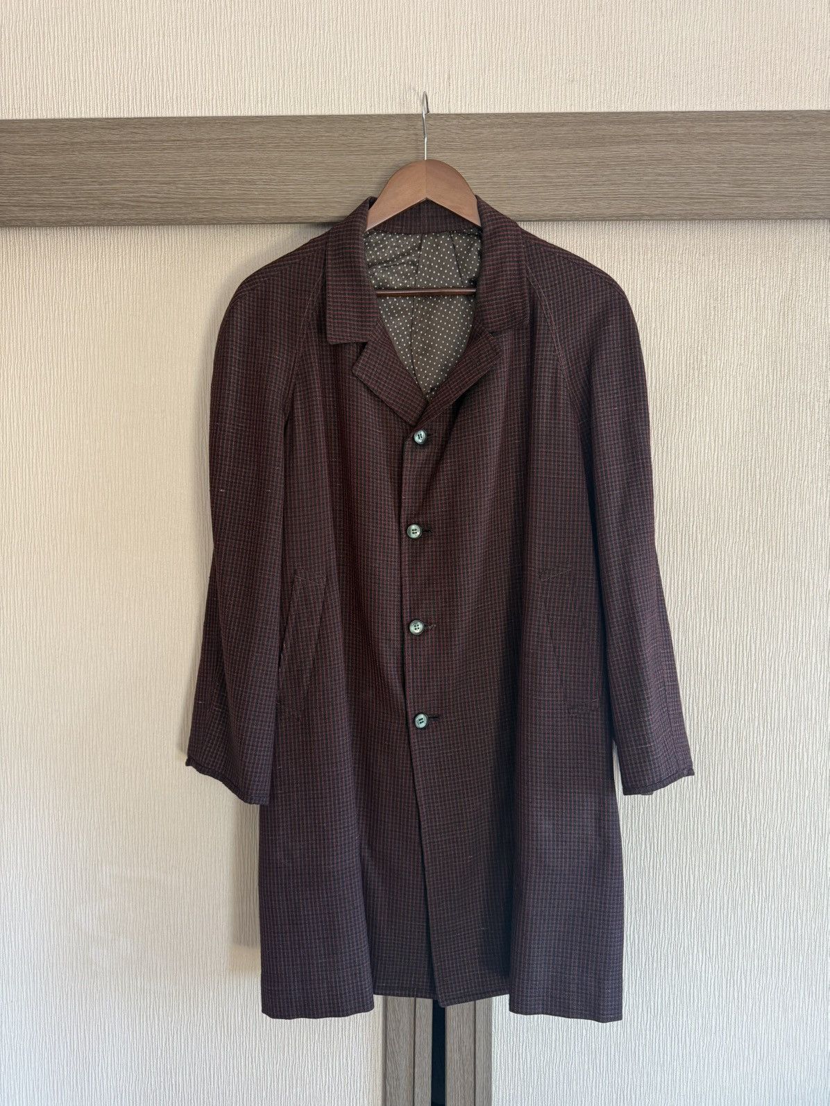 Other Spring&Autumn Vintage Japanese Raglan Wool Coat Red Check Size US L / EU 52-54 / 3 - 1 Thumbnail