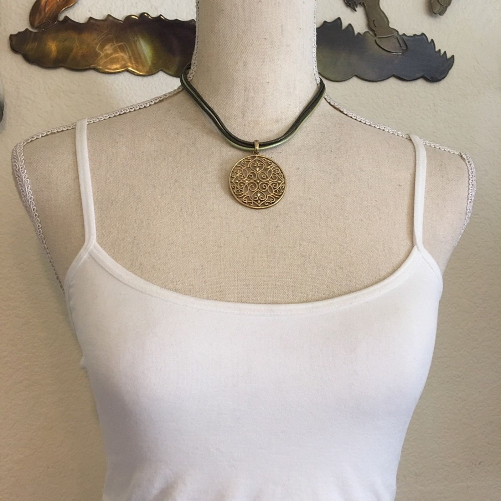 Jewelry Gold tone filigree medallion cord necklace Size ONE SIZE - 3 Thumbnail