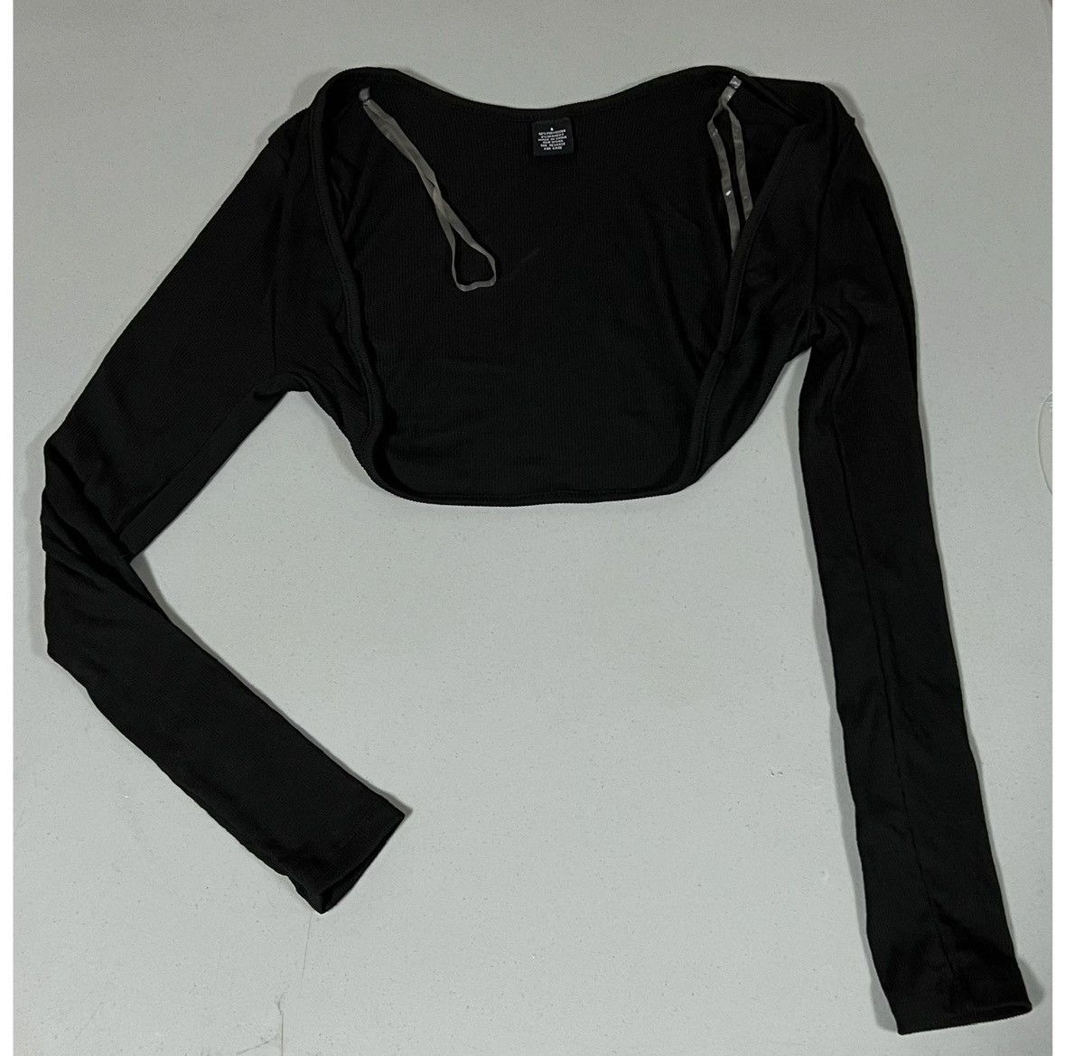 Japanese Brand Black Solid Long Sleeve Shrug Cardigan Shirt Top Size S 🖤 Size S / US 4 / IT 40 - 1 Thumbnail