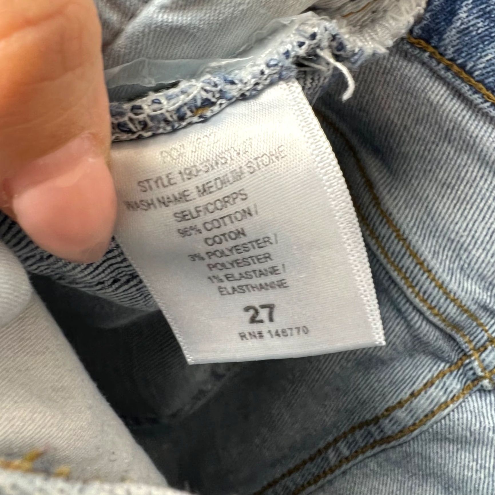 RE/DONE Re/Done Originals Womens Jeans 27 Distressed Straight Leg Denim w/ Raw Hem 5-Pocket 90s Vintage Style Womens Size 27" / US 4 / IT 40 - 4 Thumbnail