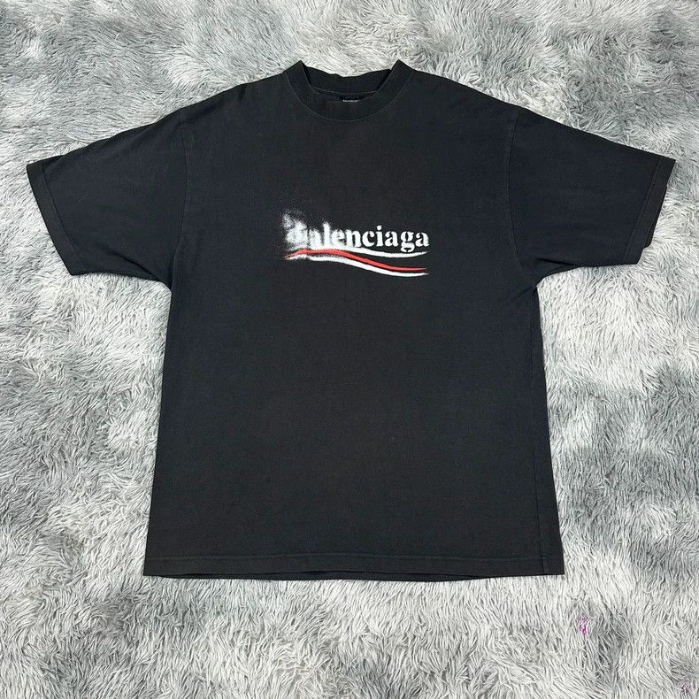 Balenciaga Balenciaga SS24 Distressed Coke Wave T-shirt-yf Size US M / EU 48-50 / 2 - 1 Thumbnail