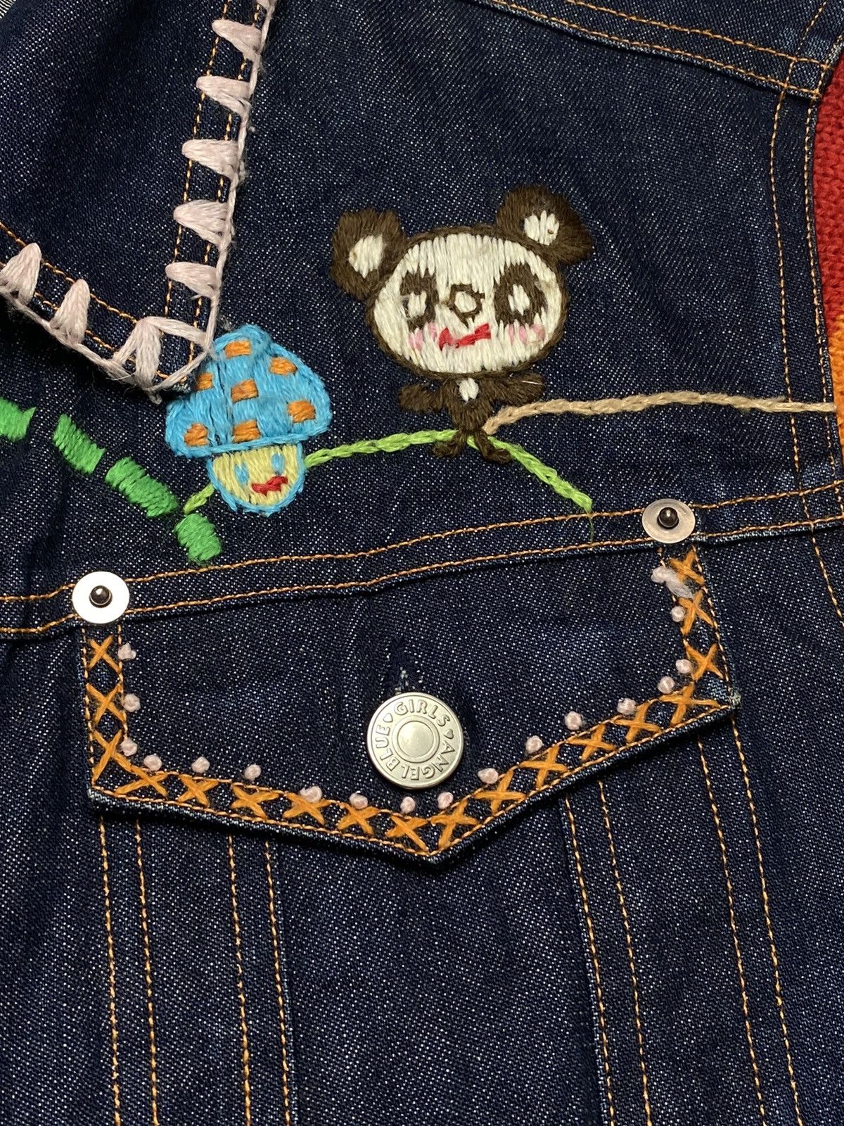 Angel Blue 2000s Angel Blue - Chunky Knitted Denim Jacket Size L / US 10 / IT 46 - 23 Thumbnail