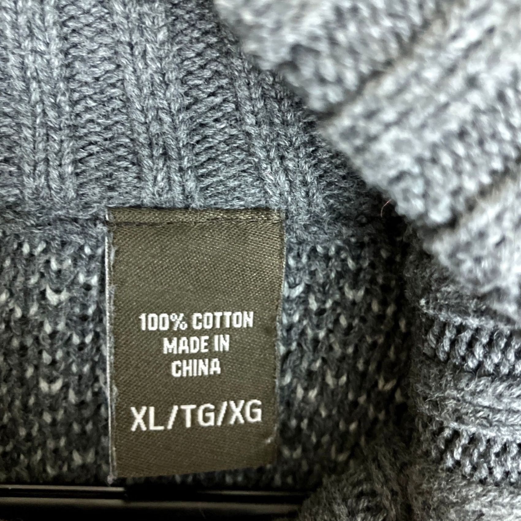 Timberland Timberland Mens Sweater Gray Brown Mock Henley 100% Cotton Knitted XL XLarge Cotton Mock Neck Wool? Size US XL / EU 56 / 4 - 7 Thumbnail