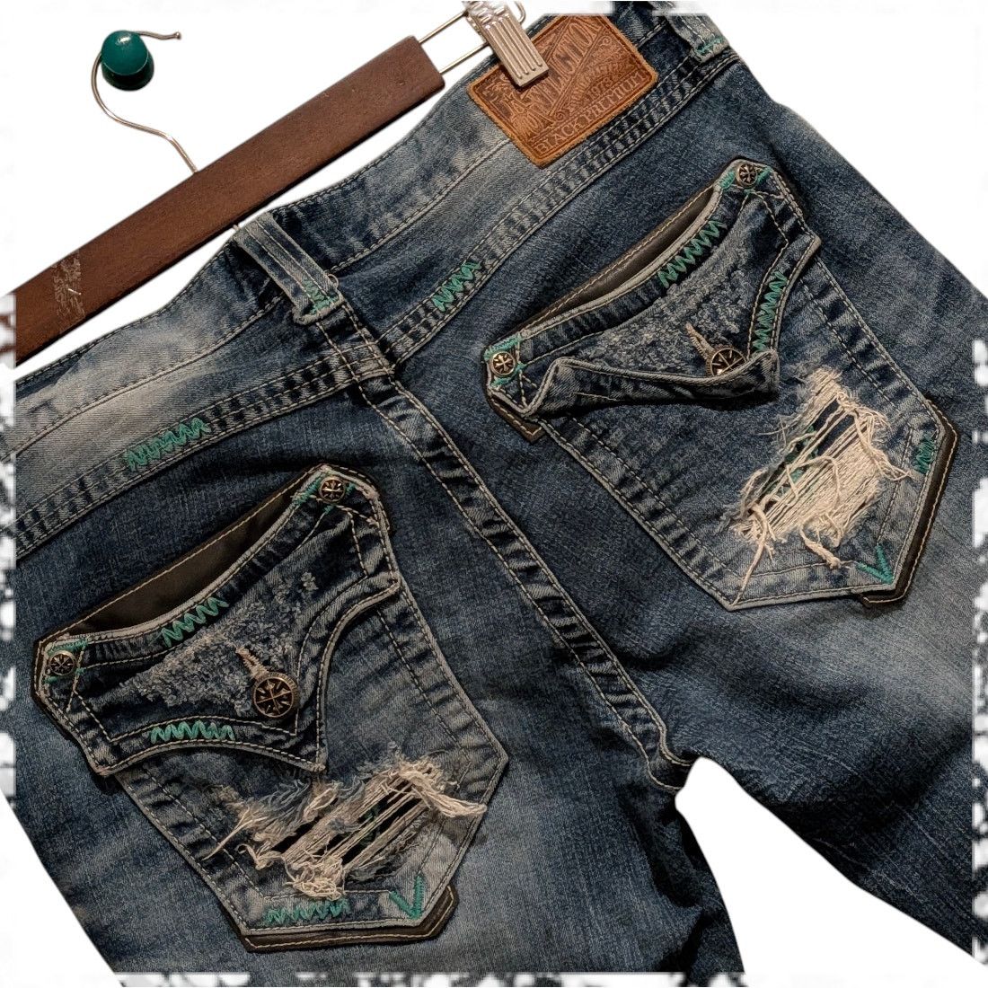 Affliction AFFLICTION Ace Slim Straight Blue Jeans Men's 33 distressed Size US 33 - 4 Thumbnail