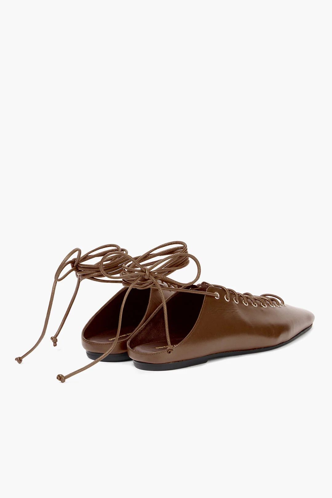 Dries Van Noten og1mm0426 Leather Lace-Up Mules in Brown Size US 8.5 / IT 38.5 - 2 Thumbnail