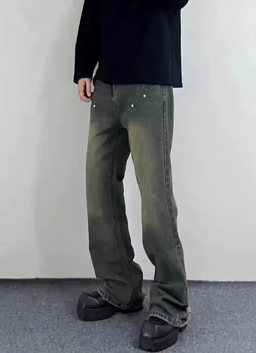 VIBE Vintage distressed studded wide-leg jeans Size US 32 / EU 48 - 6 Thumbnail