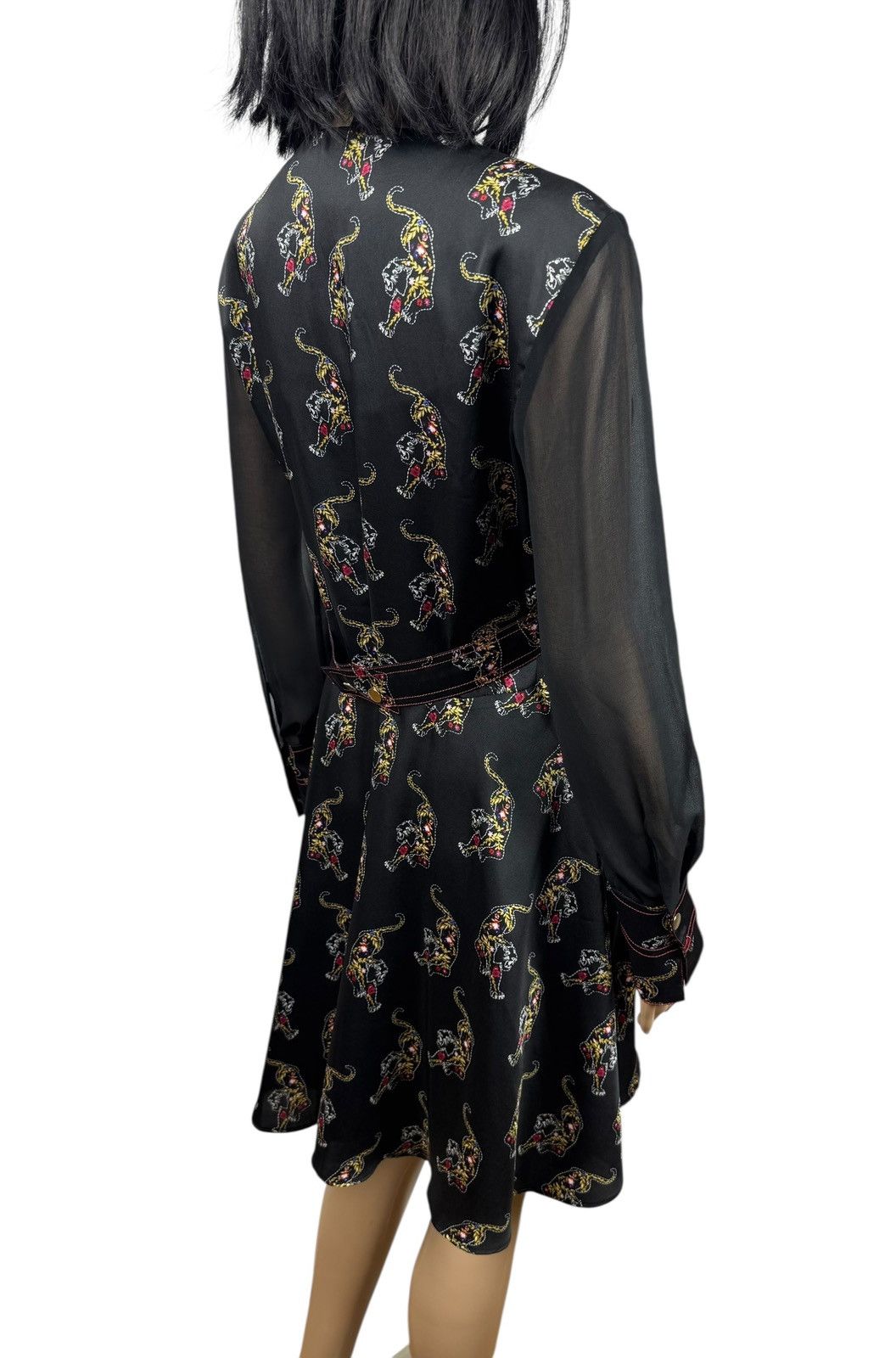 Sandro Sandro Printed Dress Mesh Sleeves size 2 Polyester Size M / US 6-8 / IT 42-44 - 10 Thumbnail