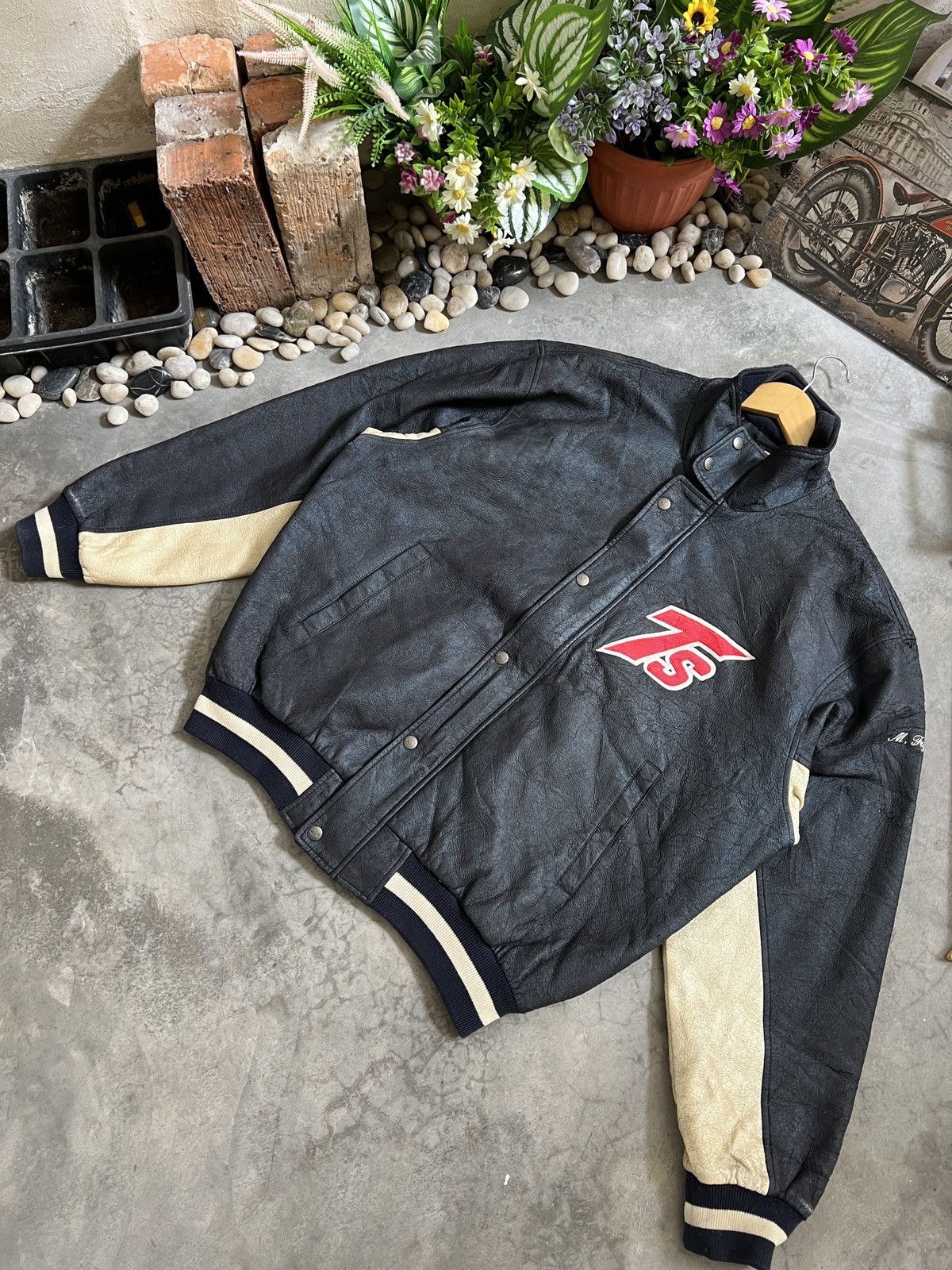 Japanese Brand Vintage 🖤 Japanese TS Streetwear Varsity Jacket Size US XL / EU 56 / 4 - 4 Thumbnail