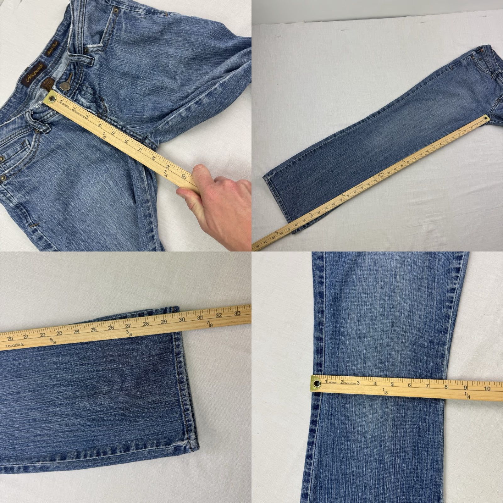 Vintage VINTAGE Aeropostale Bootcut Jeans Womens 3 Regular Stretch Low Rise Blue Y2K Hipster Punk Size 26" / US 2 / IT 38 - 8 Thumbnail