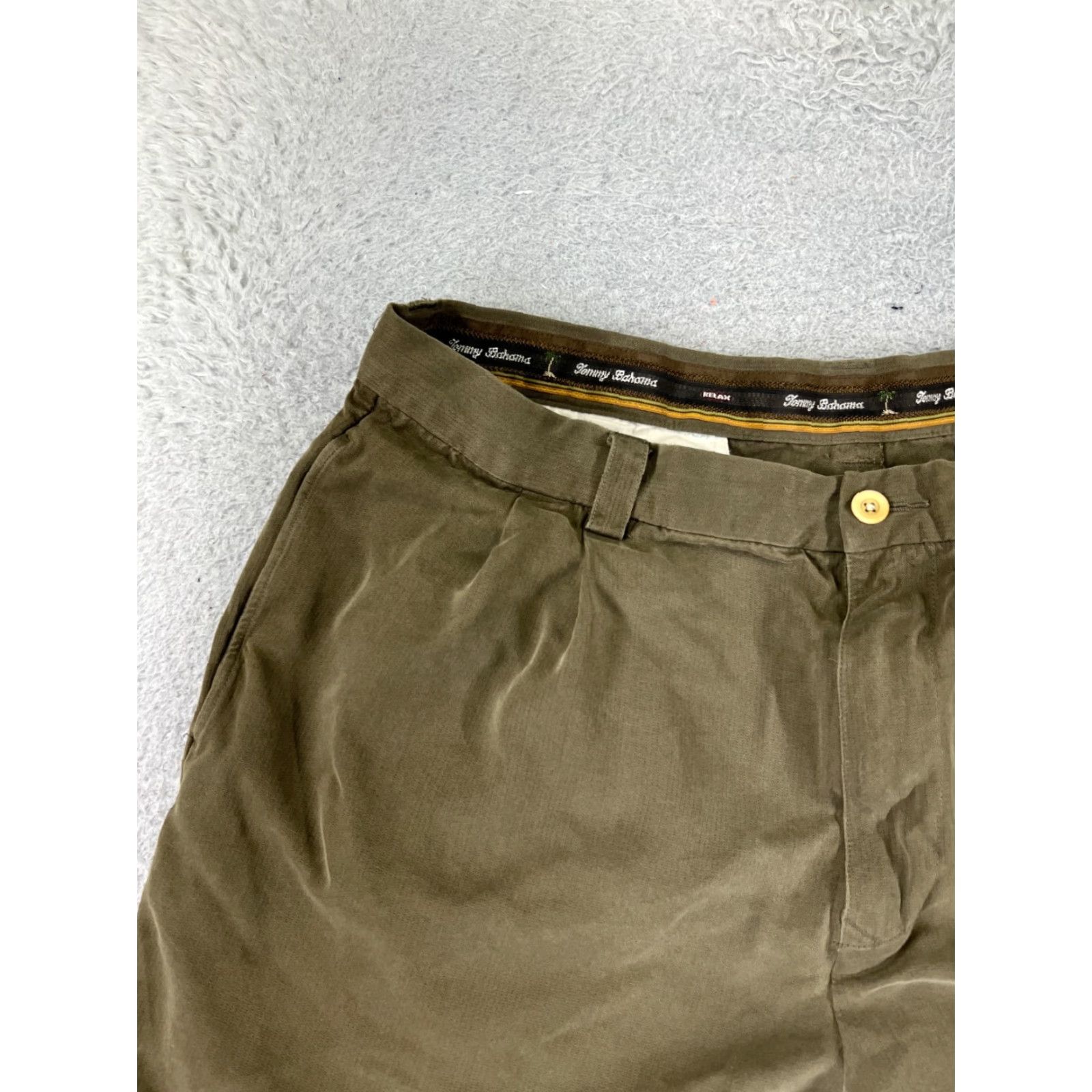 Tommy Bahama Tommy Bahama Shorts Men 35 Green Pleated Bermuda Silk Bermuda Holiday Aloha Beach Mens Size US 35 - 4 Thumbnail