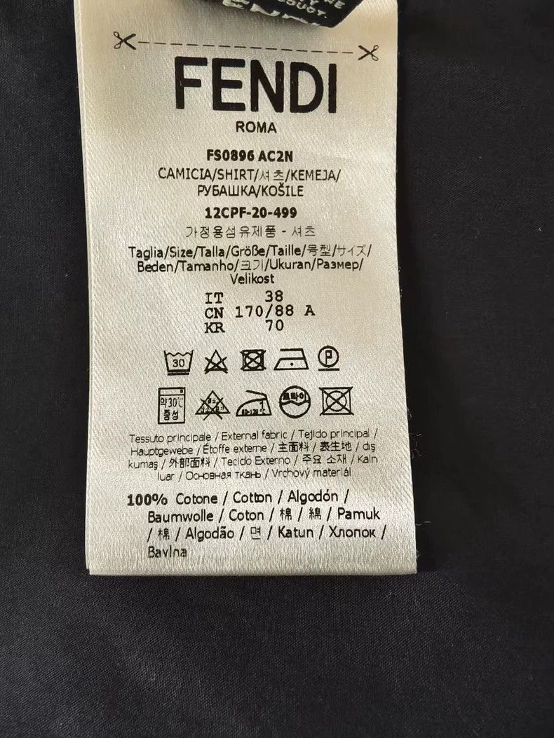 Fendi Fendi size 38 Black shirt neckline logo embroidered shirt Size US XXS / EU 40 - 4 Thumbnail