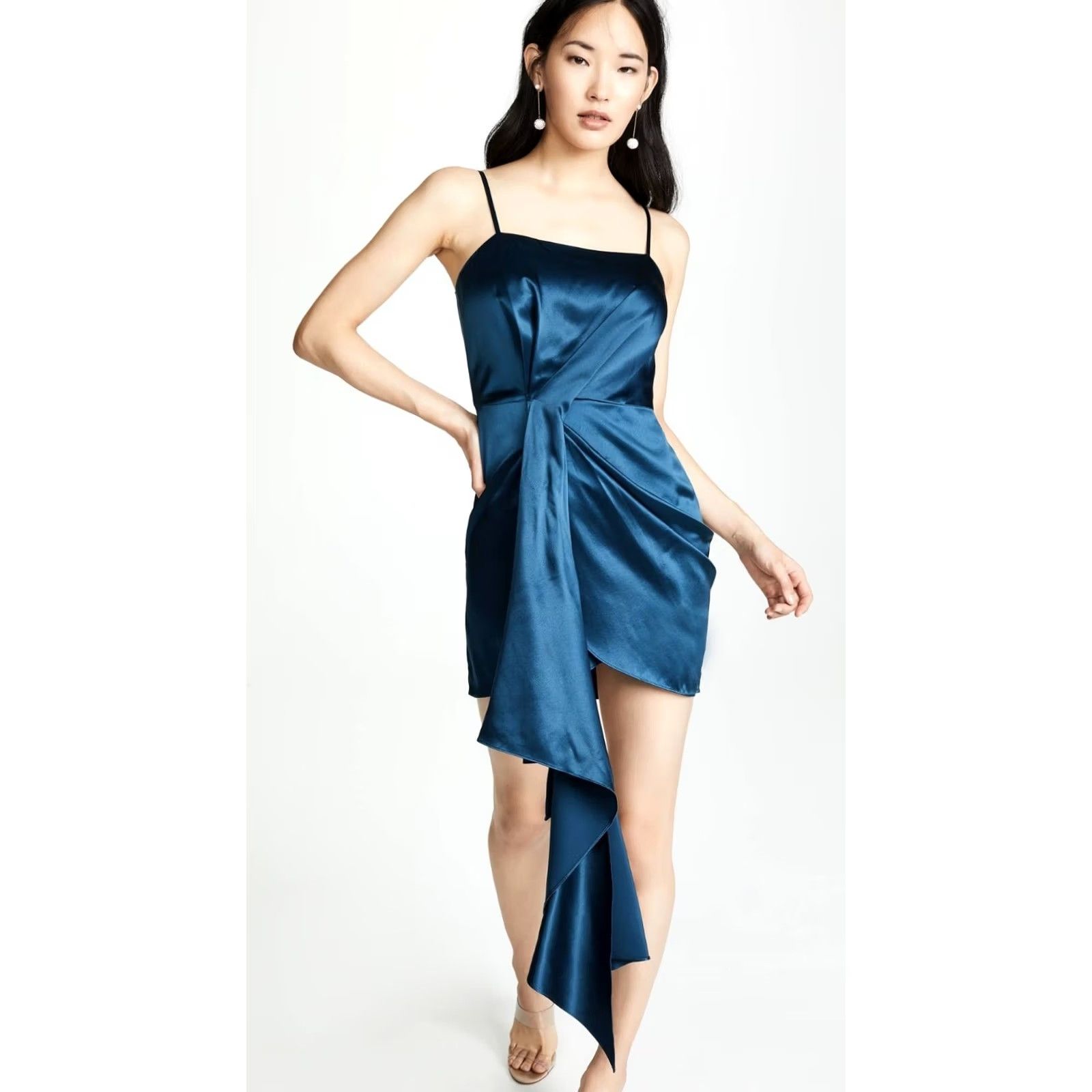 Fleur du Mal Fleur Du Mal Cascade 100% Silk Slip Mini Dress Amalfi Blue Women's Size 6 Animation? Size M / US 6-8 / IT 42-44 - 2 Thumbnail
