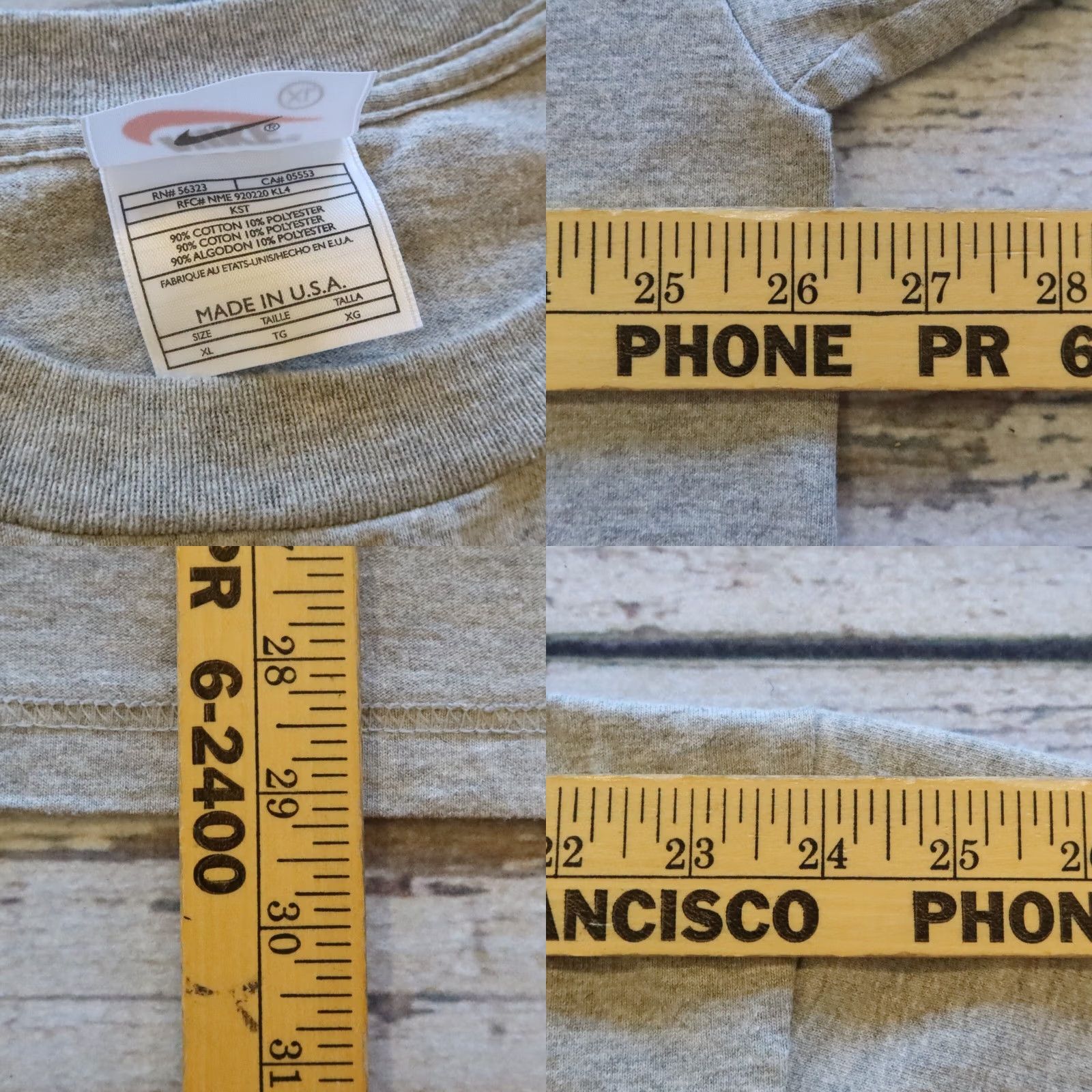 Nike Vintage Nike Town USA T-Shirt XL Gray Men's XL T-Shirt 90s Nike Town USA Tshirt Tee Shirt Pre-owned Gray Mens XL Vintage 90s Size US XL / EU 56 / 4 - 8 Thumbnail