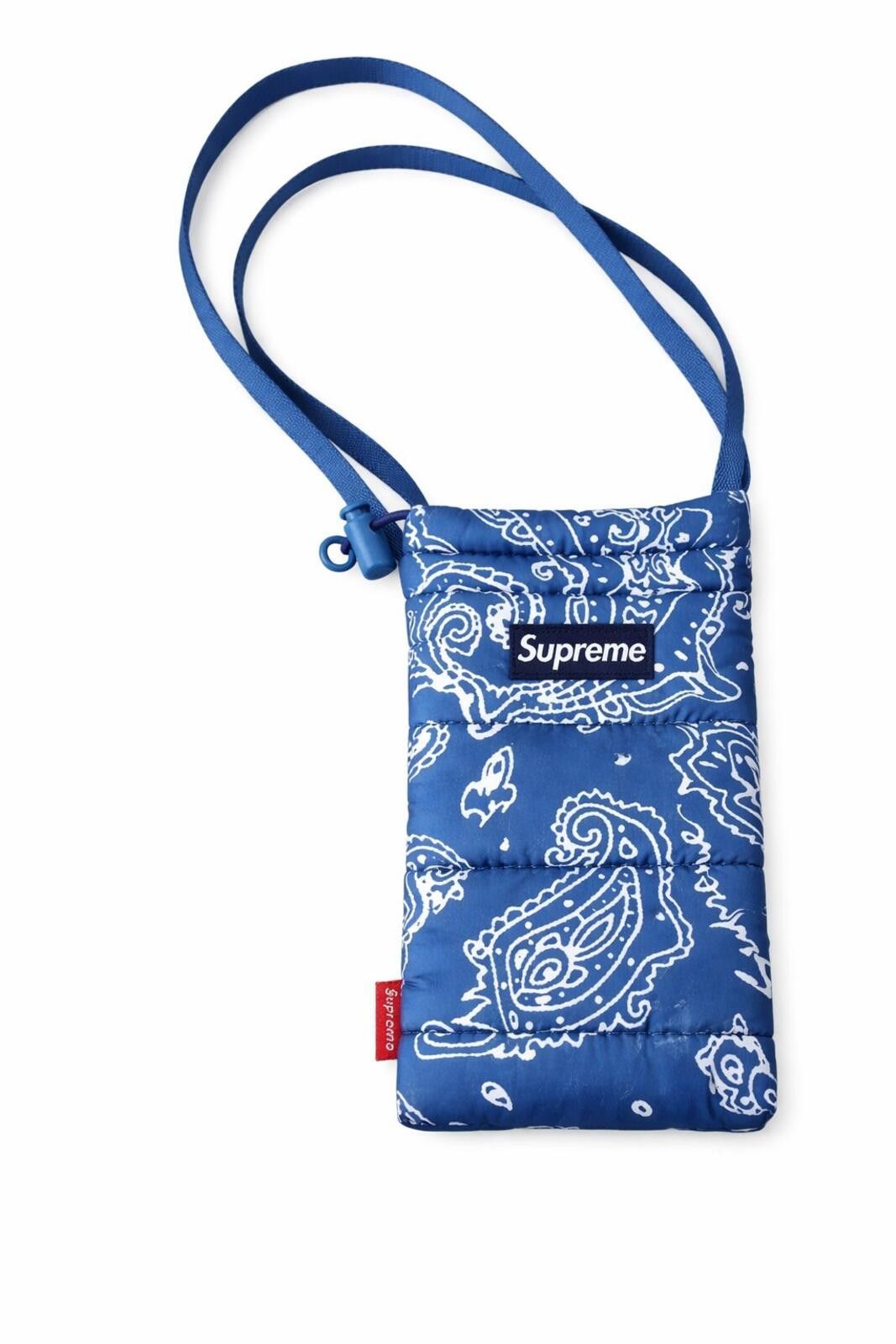 Streetwear × Supreme Supreme Blue Paisley Puffer Side Bag | Grailed