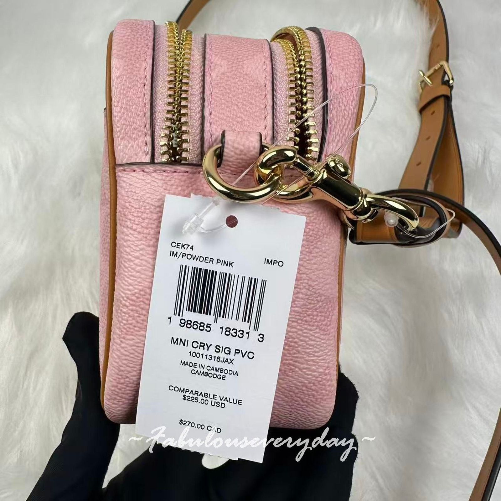 Coach Coach Mini Carey Crossbody Bag Sig Canvas Charms Powder Pink Size ONE SIZE - 5 Thumbnail