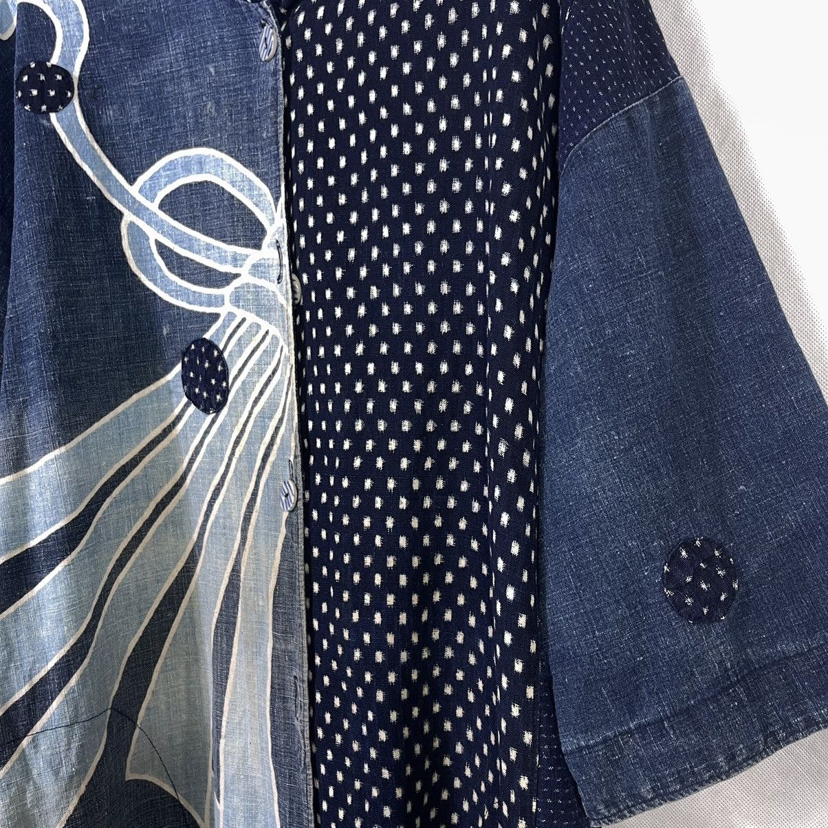 Japanese Brand Vintage Japanese Motif Indigo Boro Long Noragi Jacket Size US L / EU 52-54 / 3 - 6 Thumbnail