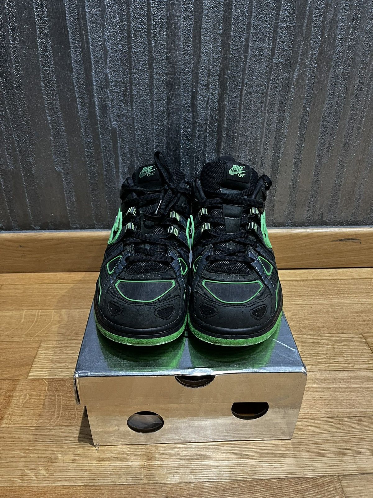 Nike × Off-White Rubber dunk Green Strike Off White Size US 11.5 / EU 44-45 - 3 Thumbnail