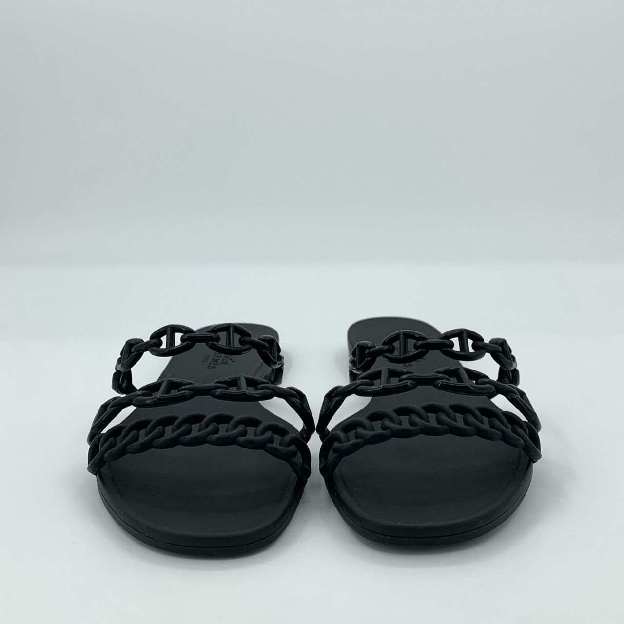 Hermes Hermès Chain Link Flat Sandals Black Size 36 Pig Nose Design Size US 5 / EU 37 - 5 Thumbnail