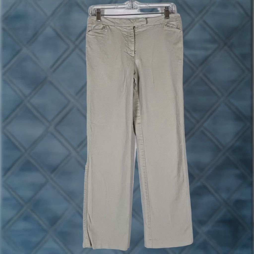 Tommy Hilfiger Tommy Hilfiger Straight Stretch Chino Pants Womens 6 White Mid Rise Casual Side Pockets Button Zip Slim/Regular Size 28" / US 6 / IT 42 - 1 Thumbnail