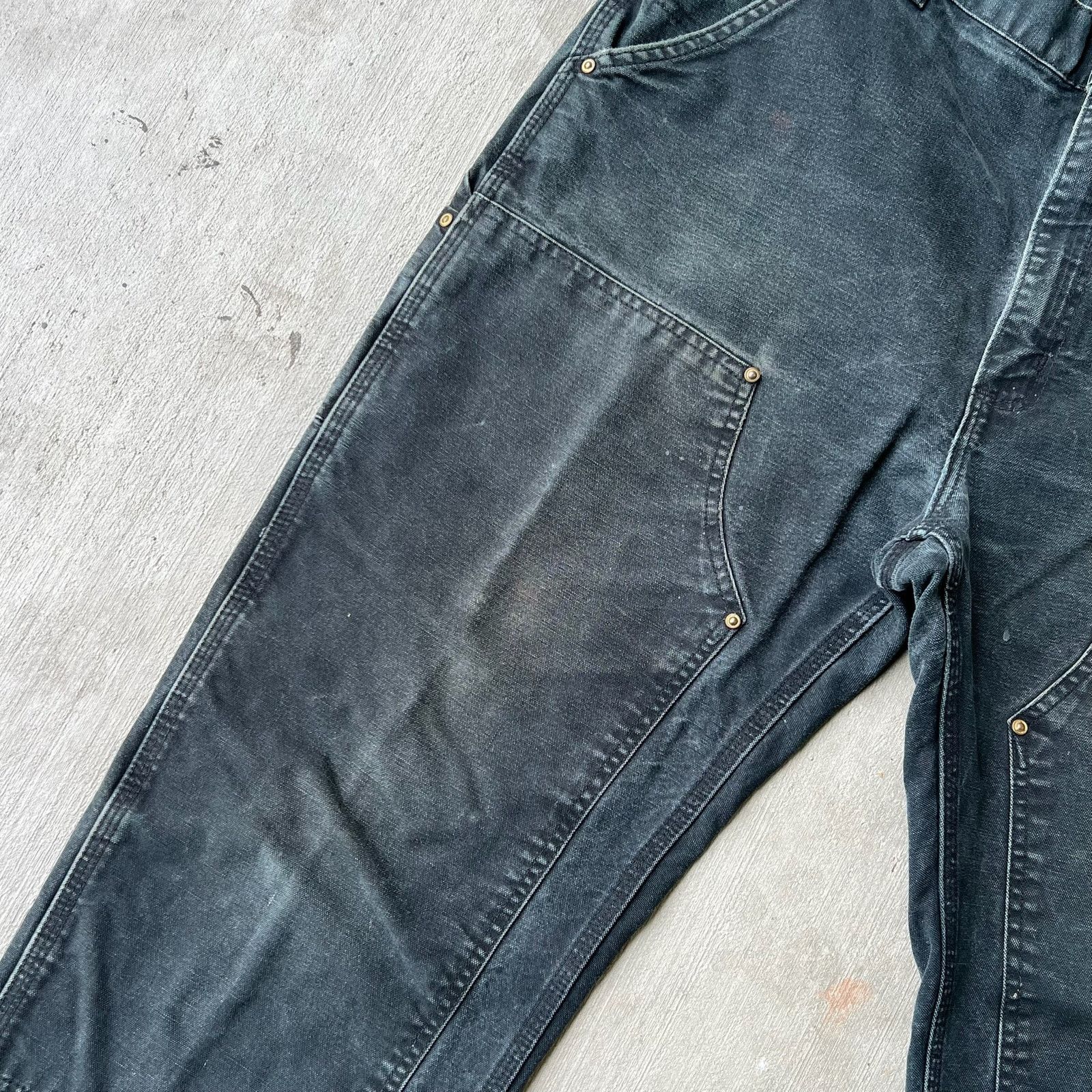 Carhartt × Vintage Carhartt faded black double knee work wear carpenter pants Size US 35 - 9 Thumbnail