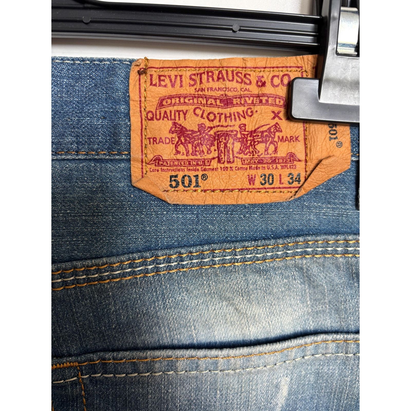 Levi's × Levi's Vintage Clothing × Vintage Levi’s 501 W30 L34 USA Redline Selvedge Vintage 90s Jeans Size US 30 / EU 46 - 7 Thumbnail