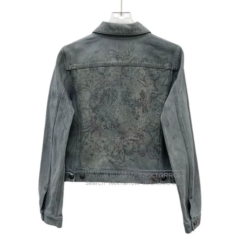 Dior Dior Gray washed old bee embroidery cotton lapel single-br Size XS / US 0-2 / IT 36-38 - 2 Thumbnail