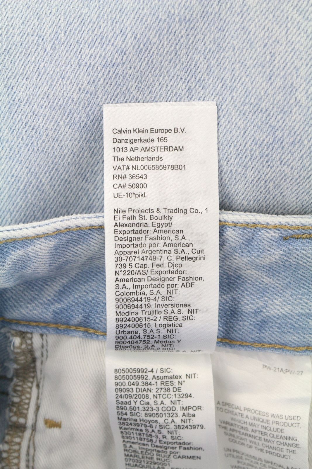Calvin Klein 90S LOOSE W32 Light Blue Washed Pleated Zip Denim 85302 Size US 32 / EU 48 - 10 Thumbnail