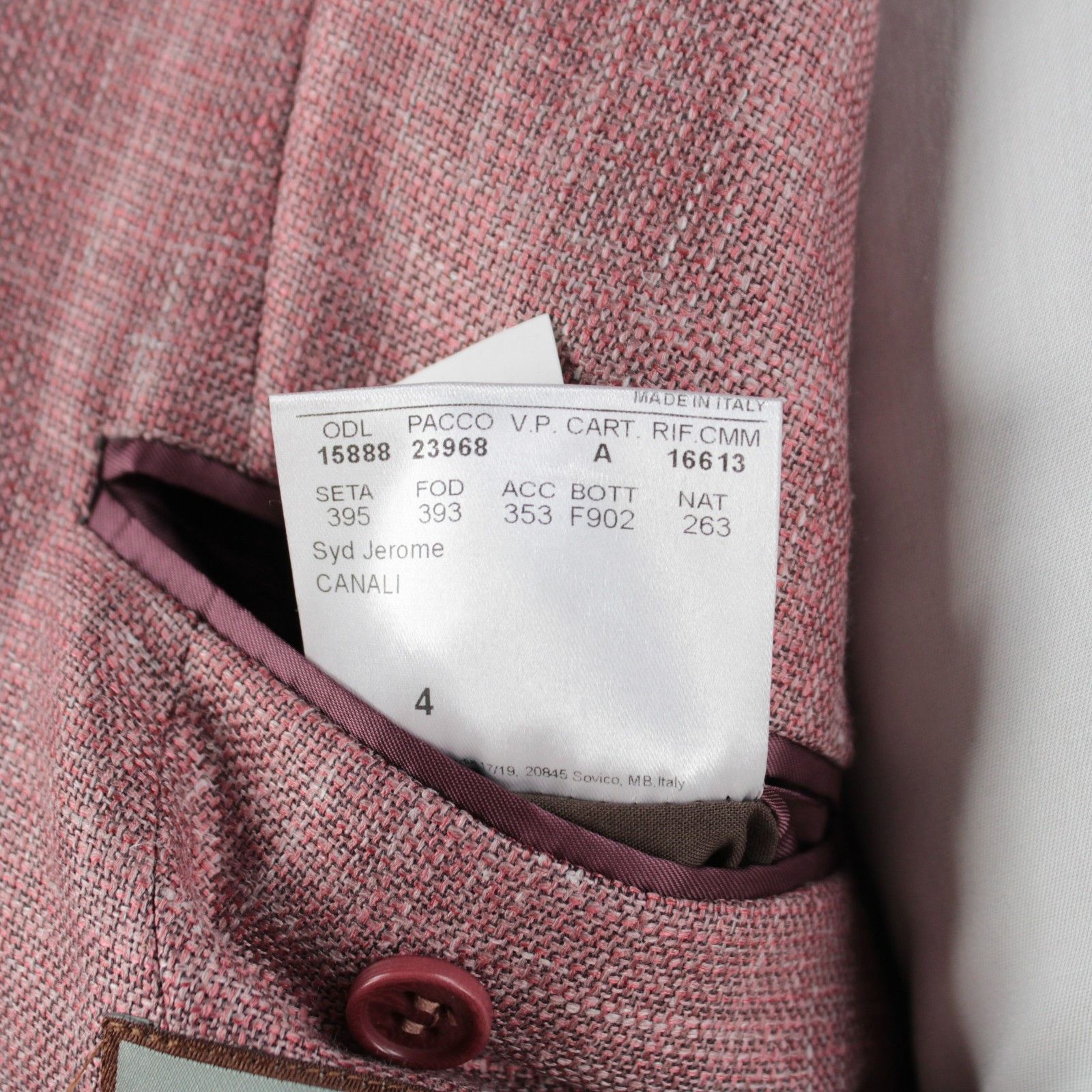 Canali Canali Sport Coat Size 44 Short US in Pink Size 44R - 9 Thumbnail