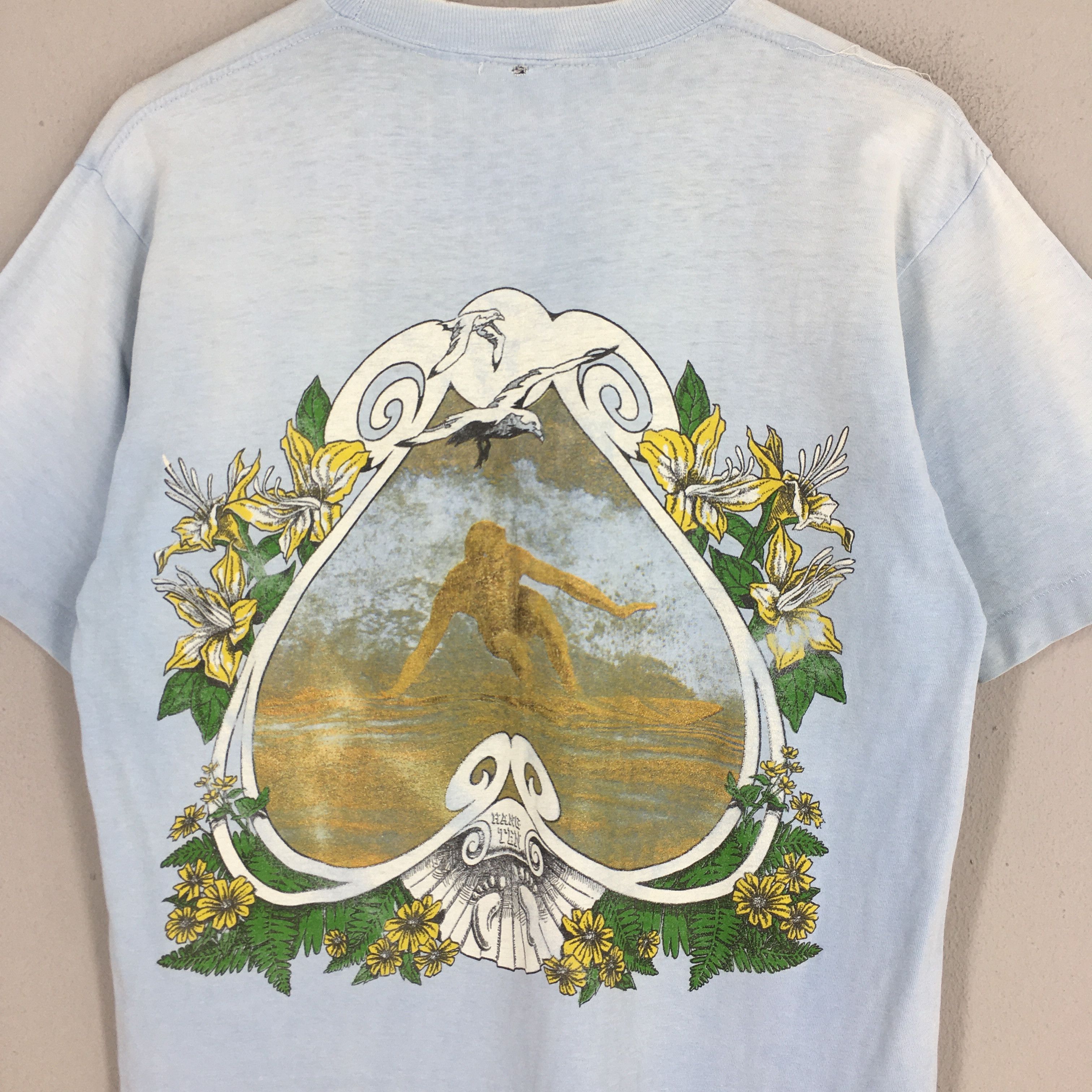 Hang Ten Vintage 1980's Hang Ten Surfing Footprint T shirt M Size US M / EU 48-50 / 2 - 2 Thumbnail