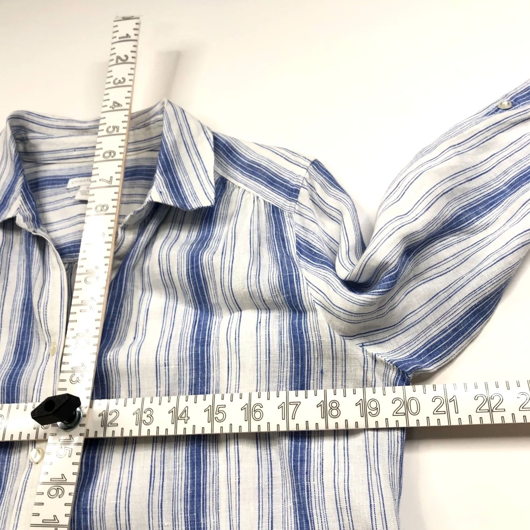 Charter Club Charter Club Shirt Small 100% Linen Button Long Sleeve Striped Blue MINTXS/Adult? Size S / US 4 / IT 40 - 7 Thumbnail