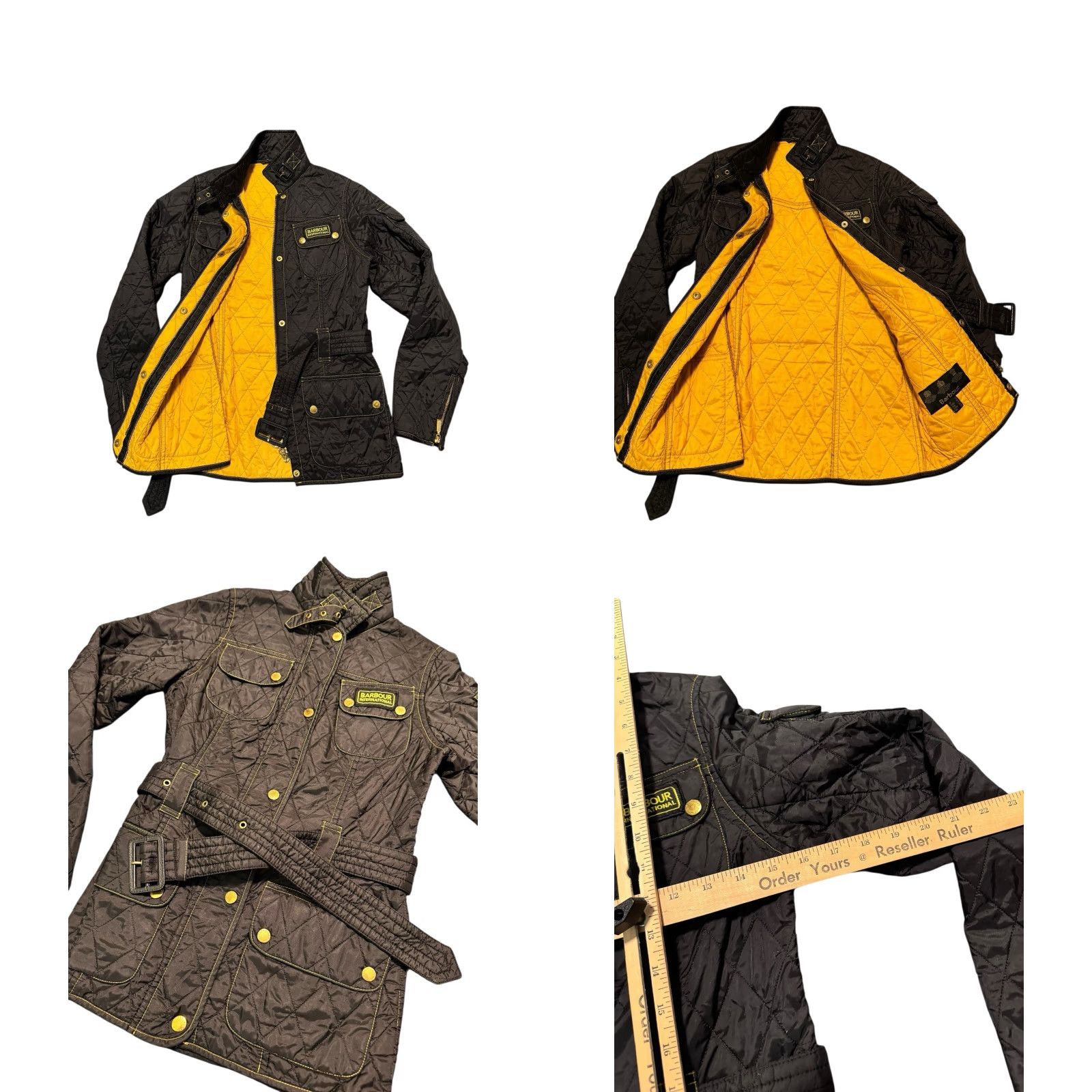 Barbour BARBOUR INTERNATIONAL Jacket Women’s Polarquilt Size UK 8 US 4 Black/Yellow Size S / US 4 / IT 40 - 9 Thumbnail