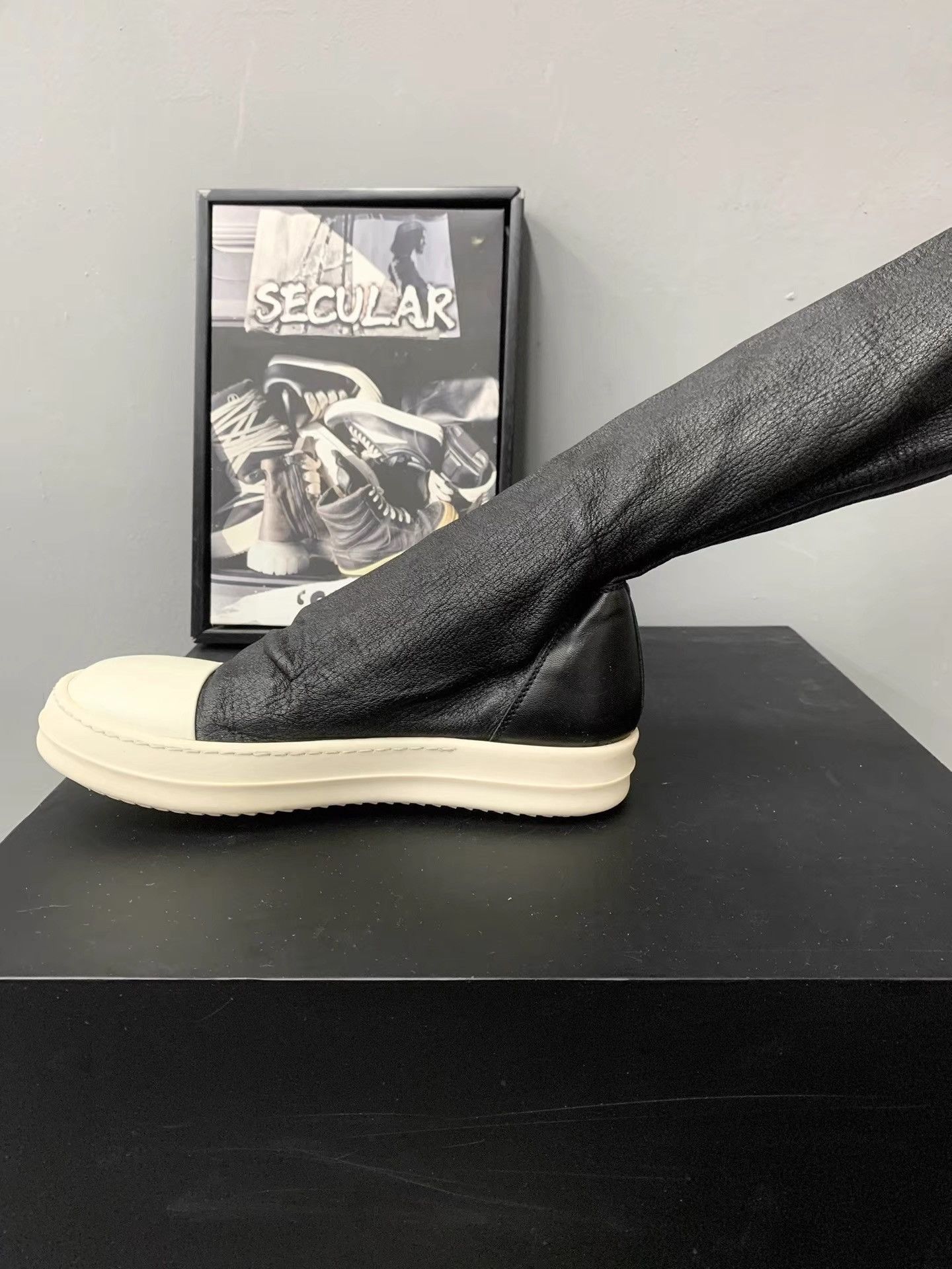 Rick Owens Rick Owens Mainline Lambskin Over-the-Knee Goddess Boots K34 Size US 6.5 / IT 36.5 - 6 Thumbnail