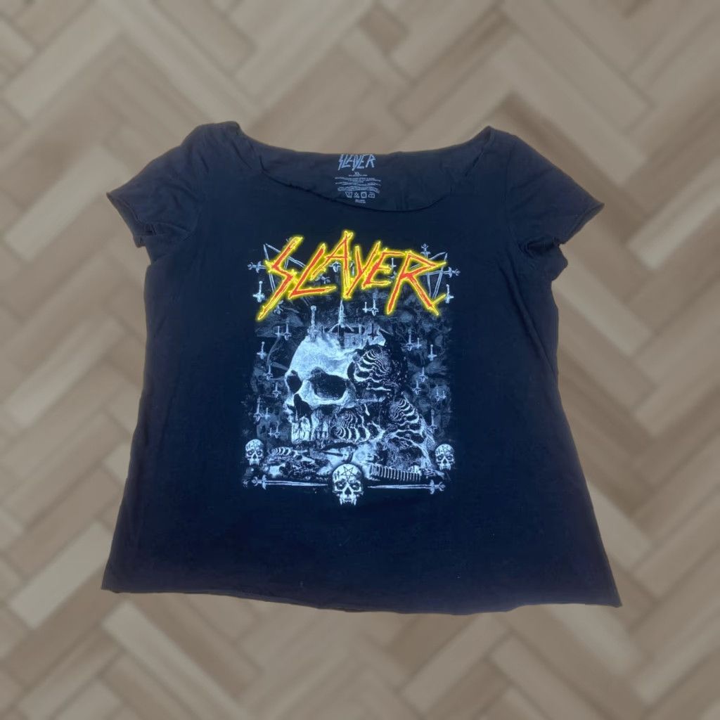 Layer 8 Slayer The Final Campaign T Shirt Womens XL Black Concert Rock Metal Band #8077 Size XL / US 12-14 / IT 48-50 - 1 Thumbnail