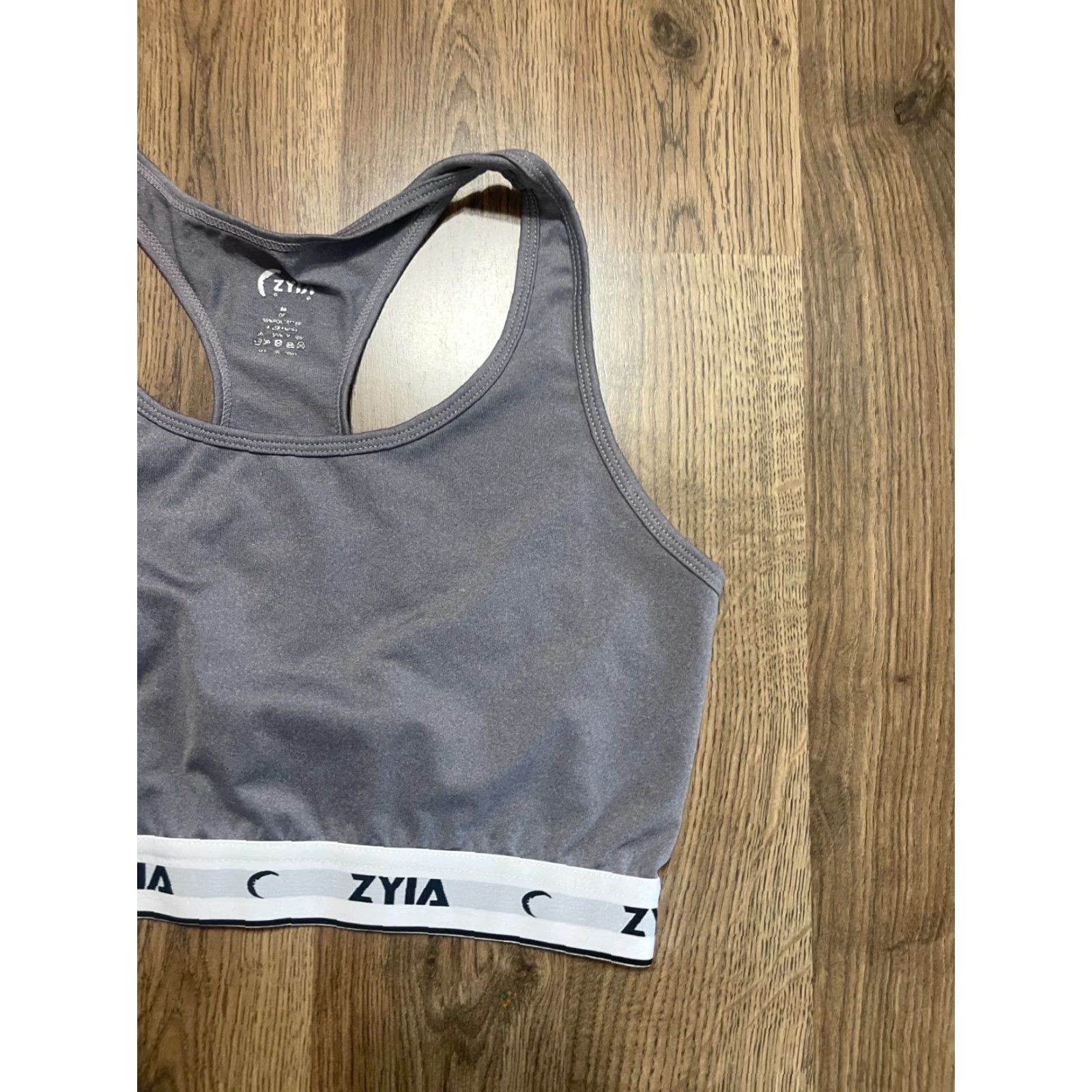 Vintage ZYIA Active Sports Bra Women M Gray Sports Bra Athletic Wear Ladies Medium Gray Modern Sports Size ONE SIZE - 3 Thumbnail