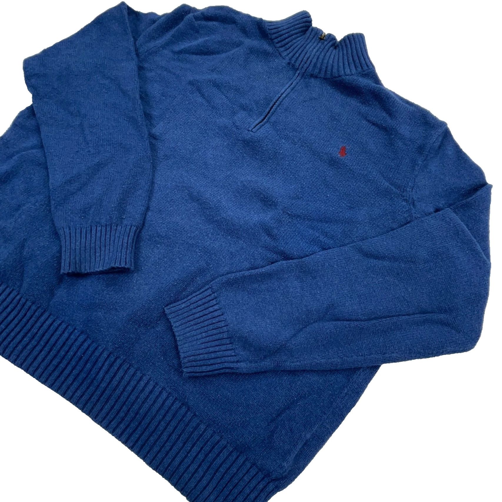 Polo Ralph Lauren Polo Ralph Lauren Sweater Men XL Blue Pullover Knit 1/4 Zip Heavyweight Classic Preppy Style Size US XL / EU 56 / 4 - 4 Thumbnail