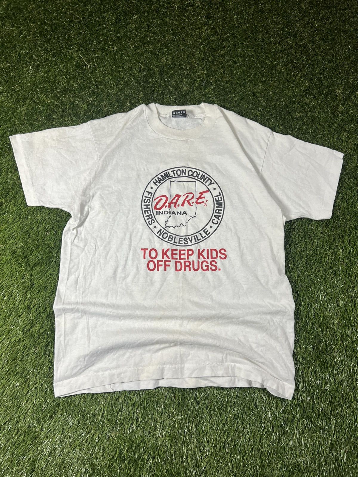 D.A.R.E Vintage 90s DARE Kids Off Drugs Indiana Promo Essential Tee Size US L / EU 52-54 / 3 - 1 Thumbnail