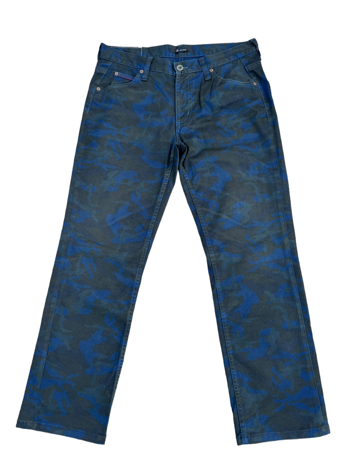 Johnbull Vintage Johnbull Japan Stretch Waxed Camo Cropped Jeans Size US 31 - 1 Thumbnail