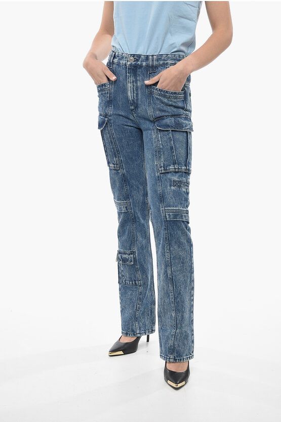 og1mm0624 Vokaio Cargo Jeans in Blue