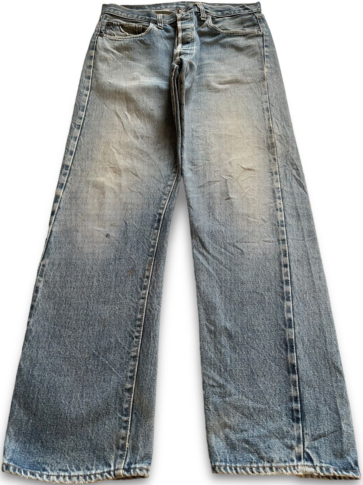 Levi's Vintage 70s Levis 501 Selvedge Bartacks Loose Jeans Button 6 Size US 31 - 2 Thumbnail