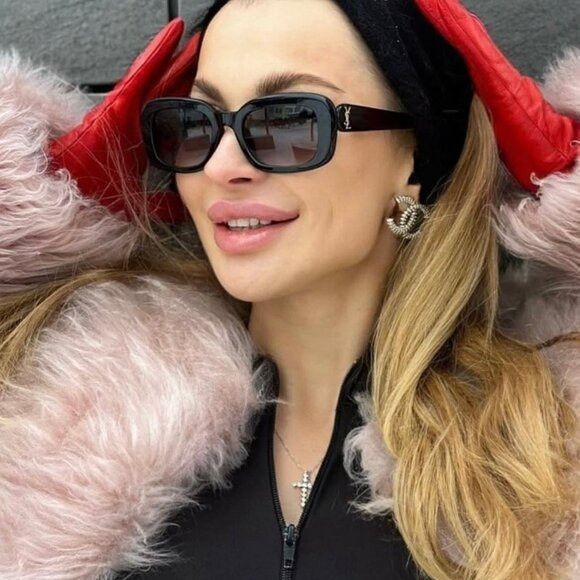 Saint Laurent Paris Saint Laurent SLM130/F 004 Sunglasses Havana Rectangle Frame Size ONE SIZE - 2 Thumbnail