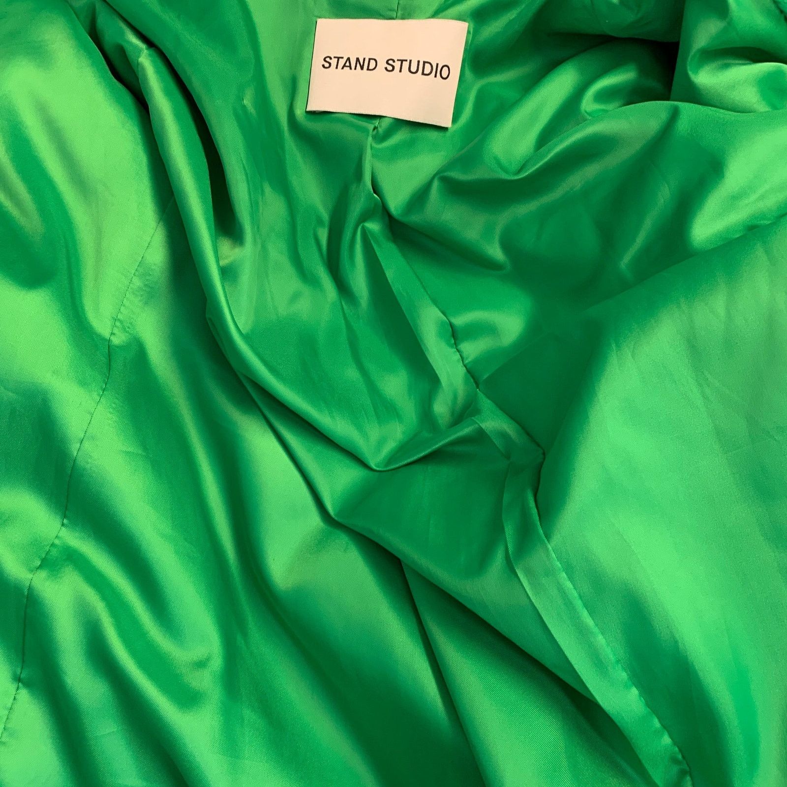 STAND STUDIO Size S Lidya Green Polyester Faux Fur Peak Lapel Coat Size S / US 4 / IT 40 - 6 Thumbnail