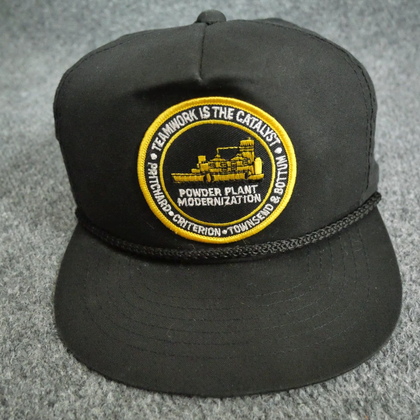 Vintage VINTAGE Hat Adult Mens Black Patch Union Team Work Snap Back Logo Adjustable"} Size ONE SIZE - 3 Thumbnail