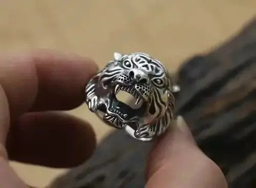Jewelry × Vintage Vintage Tiger Ring Men's Exquisite Animal Jewelry Size ONE SIZE - 3 Thumbnail