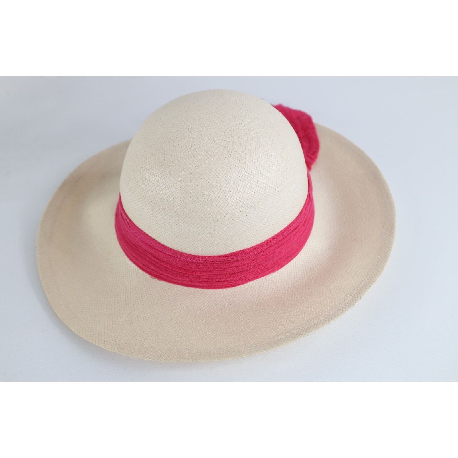 Vintage Vintage 90s Streetwear Straw Big Bowtie Wide Brim Sun Hat Size ONE SIZE - 5 Thumbnail