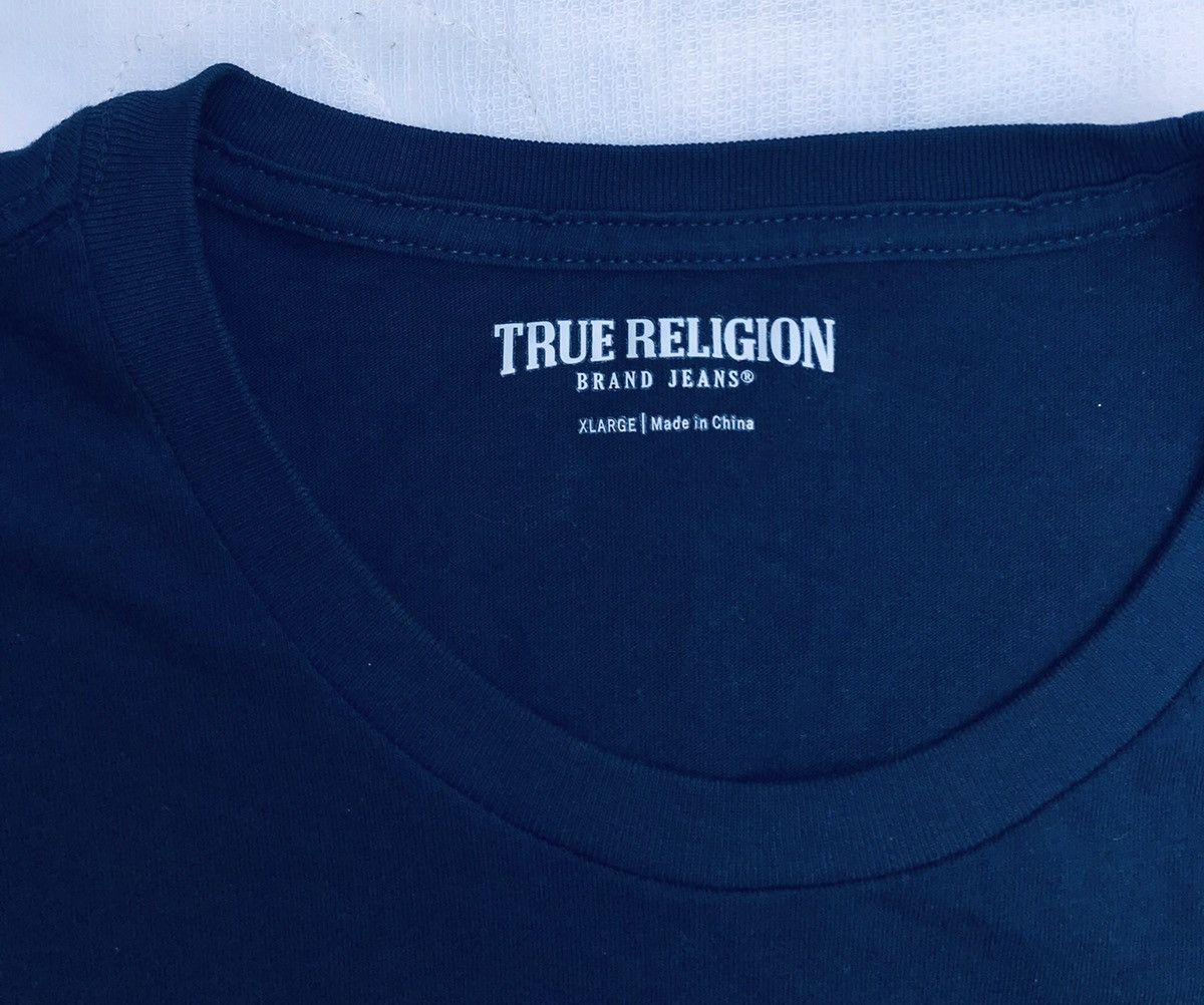 Japanese Brand True Religion Crewneck T Shirt Navy guitar buddha Logo tee Size US XL / EU 56 / 4 - 4 Thumbnail