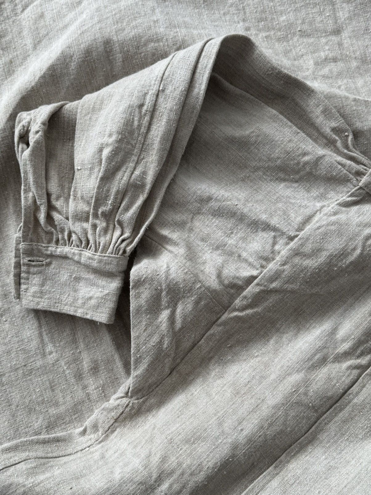 Japanese Brand ≈1880s Antique French Peasant Work Linen Smock Shirt Size US M / EU 48-50 / 2 - 9 Thumbnail