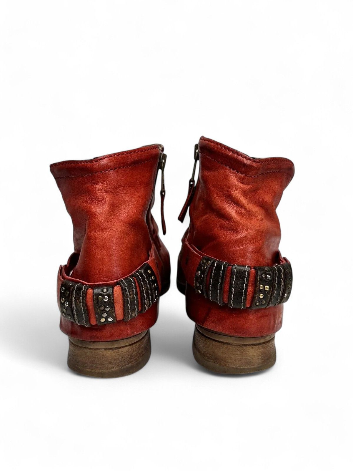 14th Addiction Prima Red Vintage Leather Boots Retro Streetwear Style Size US 9 / IT 39 - 5 Thumbnail